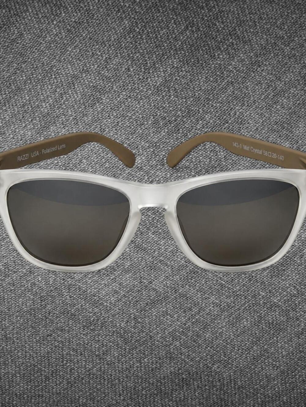 Razzi Polarized Matte Crystal Square Sunglasses 58mm